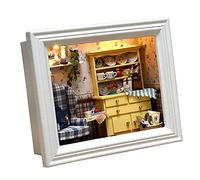 3d Wooden Miniature Doll House Diy Photo Frame Model Kit Assembled Toy With Led Lights Holiday Birthday Gift Stress Relief Handmade