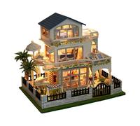 3D Wooden Miniature House Kit - DIY Small Villa, Craft Building Set