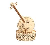 3D Wooden Music Box Model Kit, Chinese Zhongruan 175PCS Glue-Free Assembly, Desk Display for Study Living Room, Adults and DIY Music Lovers, Ideal as Gift