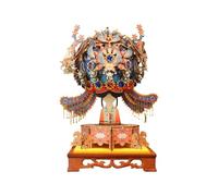 3D Wooden Phoenix Crown Music Box Model, Mechanical DIY Assembly Kit for Adults to Build, Display Collection Gift, Christmas Desk Decor, 575PCS
