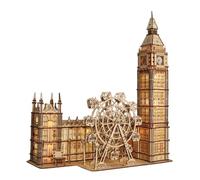 3D Wooden Puzzle Big Ben Clock With Night Light Model Kits for Adults to Build Woodcraft Kit DIY Handmade Gift for Birthday And Christmas