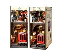 3D Wooden Puzzle Book Nook Set - Baker Street London Underground Bookend with LED Lighting, DIY Miniature Kit for Sherlock Holmes Fans, Creative Bookshelf Insert, Adults