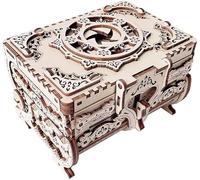 3D Wooden Puzzle Box - Puzzle 3D Antique Wooden Box-Music Box Wooden Model Kits for Adults and Teens Over 14 Years - Laser-cut Mechanical Model Construction Kit