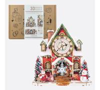 3D Wooden Puzzle Clock - DIY House Model Kit for Adults to Build, Functional Wall Clock with Moving Pendulum, Wood Craft Hobby Set, Unique Valentine's Day Gift for Him Her