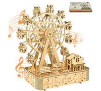 3D Wooden Puzzle, DIY Musical Ferris Wheel Model Kits, Mechanical Construction Puzzle Model Craft Toy Set, Christmas and Birthday Gifts for Teenagers and Adults.