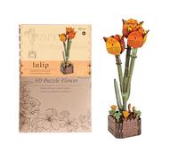 3D Wooden Puzzle, Floral Construction Kit - 3D Wooden Puzzle | Home Decoration, DIY and Relaxation, Shelf Display and Family Projects
