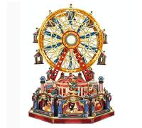 3D Wooden Puzzle for Adults Century Ferris Wheel Music Box Model Kits, 367 Pieces Dynamic Music Box DIY Handmade Crafts Christmas Creative Gift & Desktop Decor