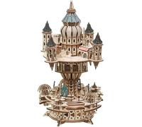 3D Wooden Puzzle for Adults, Mechanical Transmission Castle Wooden Model Kit to Build, 534PCS DIY Assembly Puzzle Craft Toy Gift