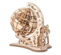 3D Wooden Puzzle Globe DIY Mechanical Model Kit Self Assembly Building Set Educational Birthday Gift for Students Boys Girls Teens Adults
