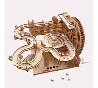 3D Wooden Puzzle Marble Run For Adults - Hand Cranked DIY Mechanical Puzzle Assembly Model Kit Wood Crafts for Age 15+ years old
