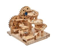 3D Wooden Puzzle Marble Run Kit, Mechanical Steel Ball Track With Gear Transmission System, DIY Wooden Assembly Model Hobby Building Kit Engineering Puzzle For Adults Hobbyists