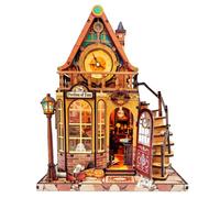 3D Wooden Puzzle Miniature House Kit, Magic Time Pavilion Craft Project, DIY Witch Cabin Desk Decor, Halloween Bookcase Ornament