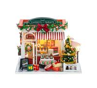 3D Wooden Puzzle Miniature House Model Kit, Handcrafted Wooden Christmas Candy House, Creative Holiday