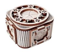 3D Wooden Puzzle Music Box, Mechanical Musical Boxes with Happy Birthday Tune, DIY Jewelry Organizer Case, Handcrafted Assembly Ornament for Desktop Display and Decorative Home Use