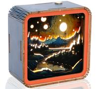 3D Wooden Puzzle Night Light, Silent Forest DIY Puzzles for Adults, Eye Care Night Light with Touchable Switch and Adjustable Brightness, Personalized Gifts for Family Friend DIY Puzzle Lover