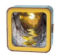 3D Wooden Puzzle Night Light, Wooden Puzzles 3D Nightlight, Perfect Fusion of Creativity and Functionality - Easy to Assemble, Unique Home Decor for All Ages! (F)