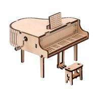 3D Wooden Puzzle Piano Music Box 3D Puzzles DIY Kits Hand Crank Music Box (Grand)