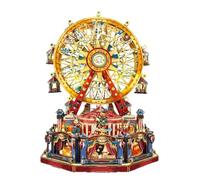 3D Wooden Puzzle, Rotating Century Ferris Wheel Music Box Wooden Model Kit with Lights, DIY Model Kit to Build, Collectible Desktop Decor & Creative Gift for Art Enthusiasts (367PCS)