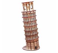 3D Wooden Puzzle: The ROEOLNIL Leaning Tower of Pisa, Prince Figurine Puzzle, Educational Building Model Kit