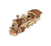 3D Wooden Puzzle Train - Mechanical DIY Wooden Model, Nostalgic Steam Train Kit with Gears, Educational Toy & Gift for Model Building Fans, 227 Pieces