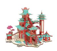 3D Wooden Puzzles, Ancient Town 3D Wooden Puzzle Self Assembly DIY Brain Teaser Home Decor Gift