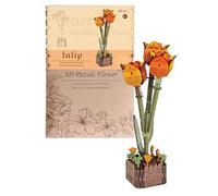 3D Wooden Puzzles,Flower Building Toy,Jigsaw Puzzle | for Home Decor Crafting Relaxation Shelf Display Family Project
