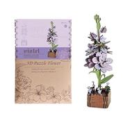 3D Wooden Puzzles | Flower Model Kit - 3D Jigsaw Puzzles - for Kids, Home Decor, Relaxation, Shelf Display, Table Centerpiece