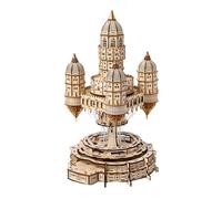 3D Wooden Puzzles for Adults, 3D Wooden Castle in the Sky Model Kit with LED Light, DIY Construction Craft Kits, Creative Desktop Ornament & Gifts (521PCS)