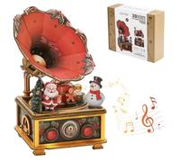 3D Wooden Puzzles for Adults, Floral Gramophone Music Box - Versatile Wood Model Kits for Adults with Removable Festive Decor, Unique Graduation