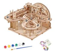 3D Wooden Puzzles for Adults - Hand Cranked Marble Run Wooden Model Kits Assembly 3D Puzzle Mechanical Model Building Craft Kits for Teens and Adults