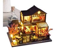3D Wooden Puzzles for Adults | House 3D Puzzles for Adults,with Led Light Craft Miniature Villa Building Blocks for Library Night Christmas Kids Men Women