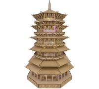 3D Wooden Puzzles for Adults Wooden Pagoda Assembly Model Kits,3D Puzzle Adult Building Crafts for Adults and 14+ Teens.(Five-Storied Pagoda 1287 Pieces)