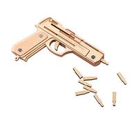 3D Wooden Rubber Band Gun Jigsaw Puzzle Toy DIY Handmade Model Kid Child Woodcraft Assembly Kit Challenge Wood Crafts Puzzles for