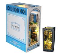 | 3D Wooden Sea Breeze Doll House Miniature Kit - Creative Assembled Bookends Crafts for Table Shelf