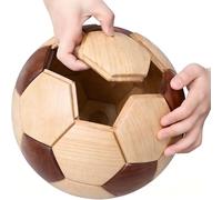 3D Wooden Soccer Building Block Set Puzzle,for World Cup Football 2026 Decorations, DIY Handmade 3D Educational Gift, World Cup Souvenirs, Luxury Home & The Office Decoration Ornaments (Walnut + Ash)