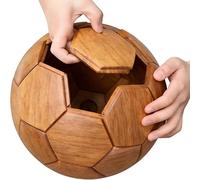 3D Wooden Soccer Building Block Set Puzzle,for World Cup Football 2026 Decorations,DIY Handmade 3D Educational Gift, World Cup Souvenirs, Luxury Home & The Office Decoration Ornaments (Pure Teak)