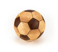 3D Wooden Soccer Puzzle, Handmade DIY Football Puzzle Gift for Kids, World Cup Souvenirs, Luxury Home Decoration Ball Ornaments, Decor for Bedroom, Living Room, Office (Black walnut+Zelkova)