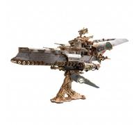 3D Wooden Spaceship Kit Diesel Punk Vintage Collector's Model 912 Pieces