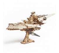 3D Wooden Spaceship Kit Diesel Punk Vintage Collector's Model 912 Pieces