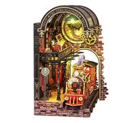 3D Wooden The Zero Platform Booknook Model for Adults to Build, DIY Train Bookend Assembly Model Kit, Creative Gift for DIY Enthusiasts/Art Lovers Readers, Desktop Decor
