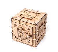 3D Wooden Treasure Box Mechanical Puzzle Nature Wood Self Assembling Code Case DIY Model Brain Teaser Educational Toys for Kids Children Adults