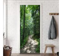 3D Woods Landscape Door Stickers, Self-Adhesive Interior Doors Wall Mural Nature Door Decals, Bedroom Living Room Bathroom Home Décor Wallpaper Art Door Sticker 80x200 cm m.1942