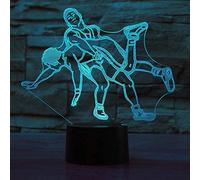 3D Wrestling Basketball Night Light Touch Switch Decor Table Desk Optical Illusion Lamps 7 Color Changing Lights LED Table Lamp Children Decor Toy Gift