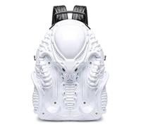 3D Xenomorph Shaped Backpack,Back Packs Steam Punk for Men or Women Y2K Personality Travel Handbag PVC Unique Novelty Alien Purse (White)