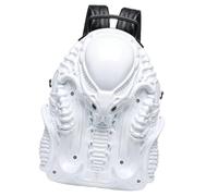 3D Xenomorph Shaped Backpack for Women Man Halloween Cool Predalien Handbag Novelty Casual Daypacks, White, Mass Beauty