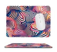 3D Zebras Psychedelic Mouse Pad Waterproof Ultra-Thin Non-Slip Rubber Base Square Mouse Mat Gaming Mousepad 7.9"x9.4"
