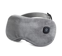 3D Zero-Pressure Sleep Eye Mask, Crystal Velvet with Adjustable Heat & Light Blocking - Breathable Warm Compress for Relaxation, Portable for Travel, Grey