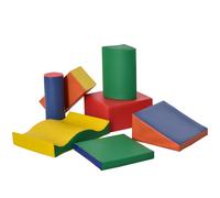 3D0-006 HOMCOM Soft Play Set, 7 Piece Foam Blocks, Toddler Climb and Crawl Activity Set for 1-3 Years, Soft Play Equipment for Building and Stacking, Educational Play, Red