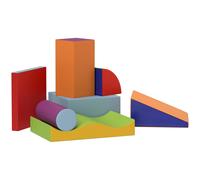3D0-006V02MX HOMCOM Soft Play Set, 7 Piece Foam Blocks, Toddler Climb and Crawl Activity Set for 1-3 Years, Soft Play Equipment for Building and Stacking, Learning Toy, Blue