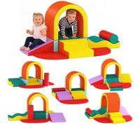 3D0-045V00OG AIYAPLAY Kids Soft Play Set, 10PCs PU Leather Foam Climbing Blocks for Climb and Crawl, Soft Play Equipment for Toddlers 12-36 Months, Educational Toys for Motor Development